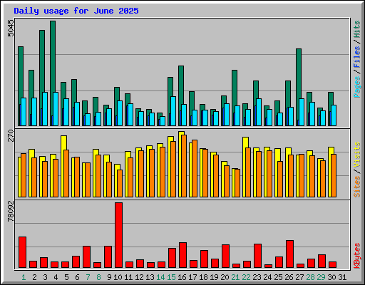 Daily usage for June 2025