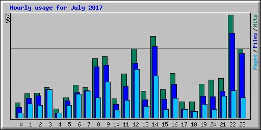 Hourly usage for July 2017