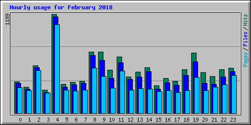 Hourly usage for February 2018