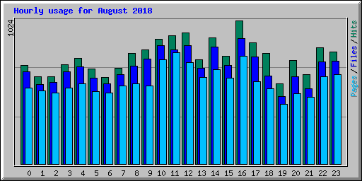 Hourly usage for August 2018