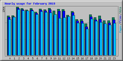 Hourly usage for February 2019