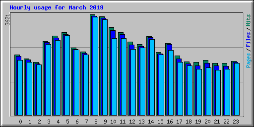 Hourly usage for March 2019