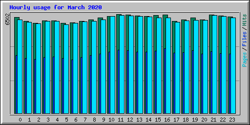 Hourly usage for March 2020