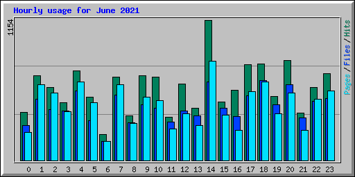 Hourly usage for June 2021