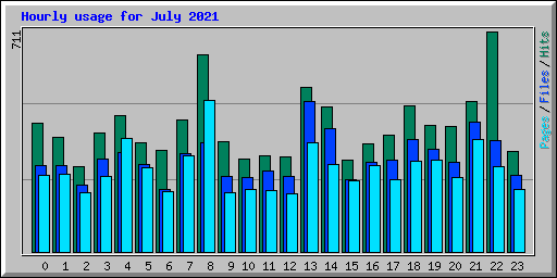 Hourly usage for July 2021
