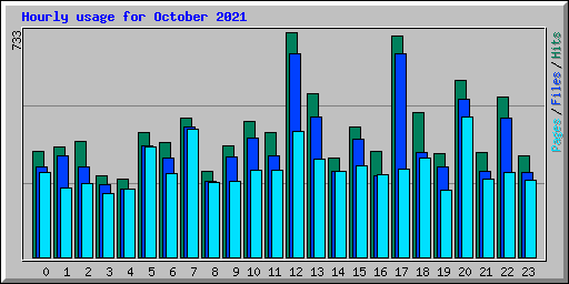 Hourly usage for October 2021