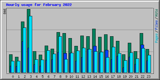 Hourly usage for February 2022