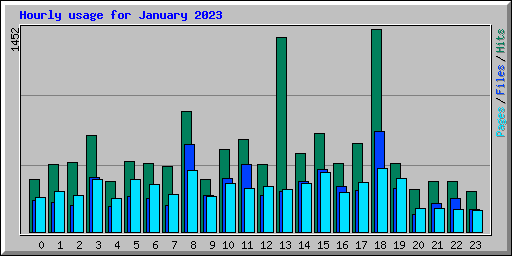 Hourly usage for January 2023