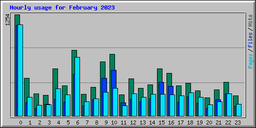 Hourly usage for February 2023