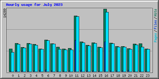 Hourly usage for July 2023