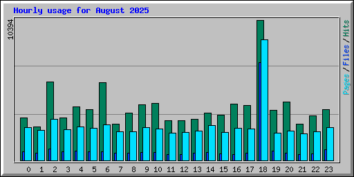 Hourly usage for August 2025